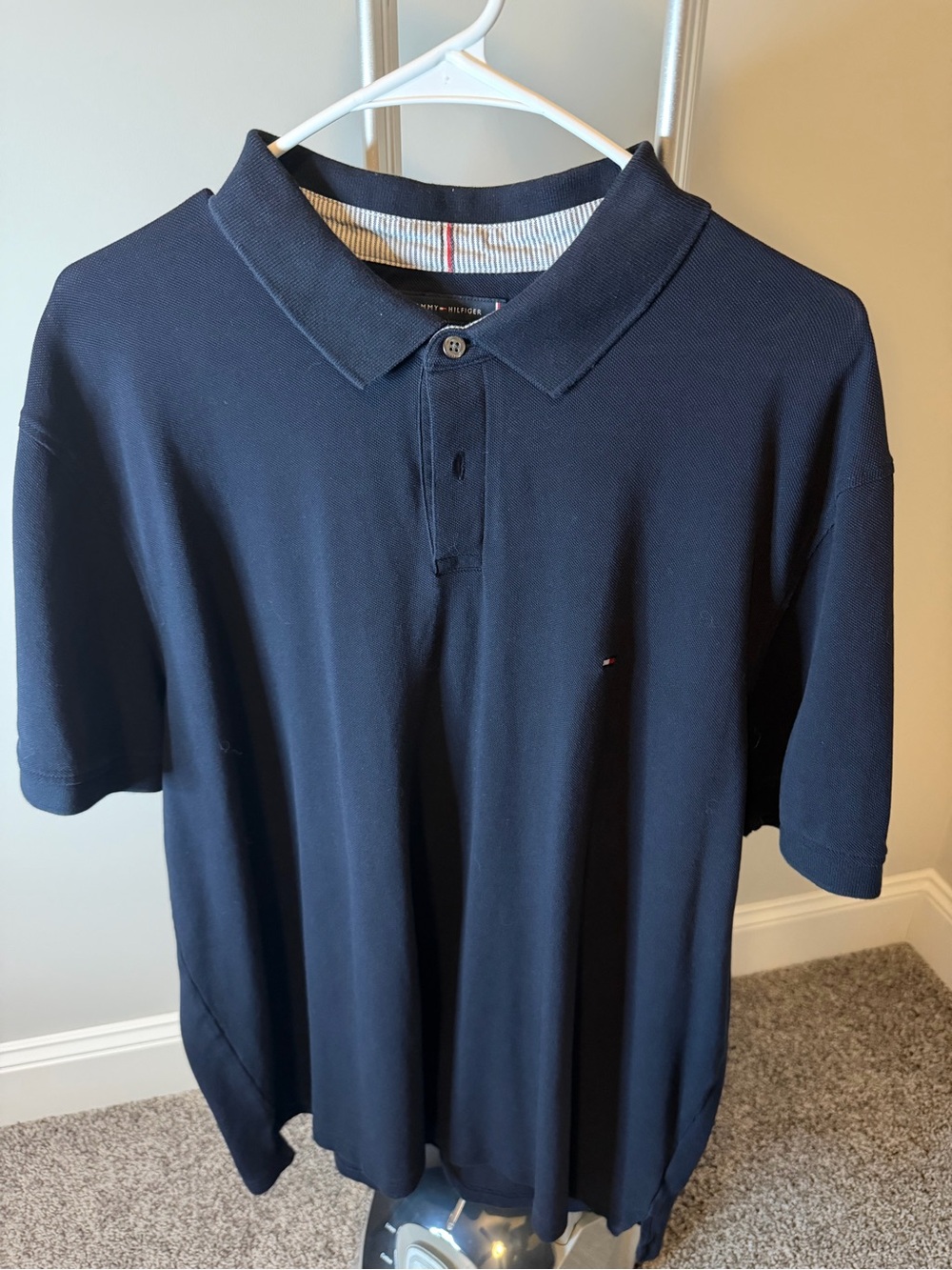 Tommy Hilfiger Navy Short-Sleeve Polo with Subtle Logo